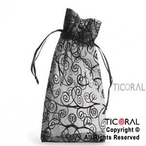 BOLSA ORGANZA NEGRO 13X20 ARABESCO HS3967-8 x 1